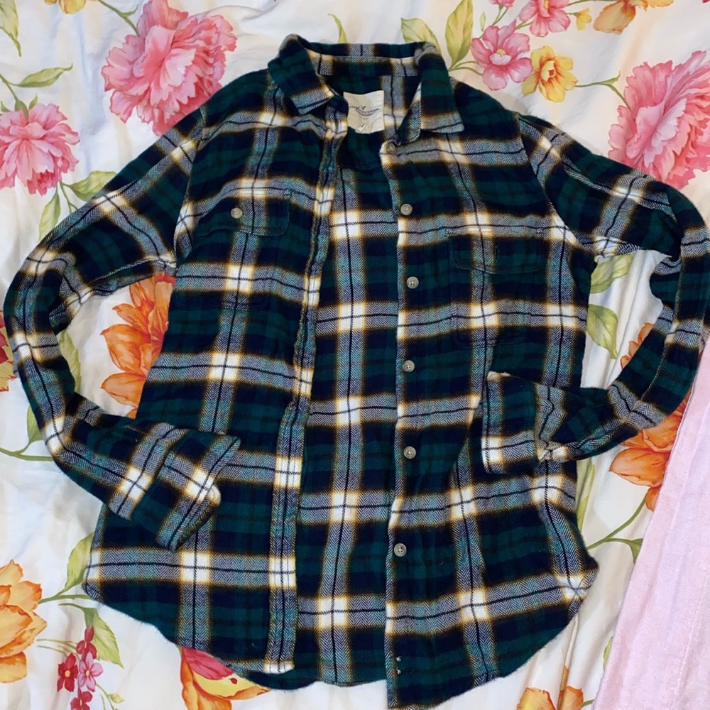 American Eagle Green Flannel Shirt